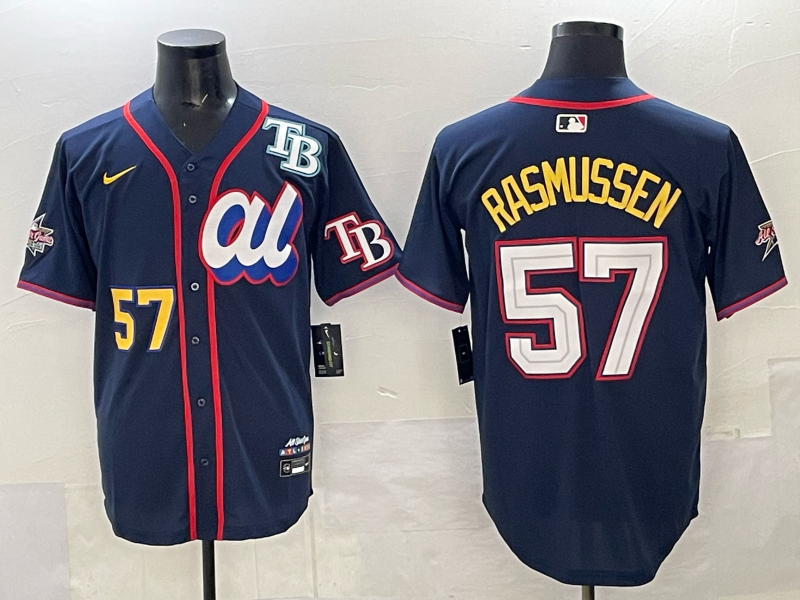 Men Texas Rangers #57 Rasmussen blue 2025 MLB All Star Jersey 006